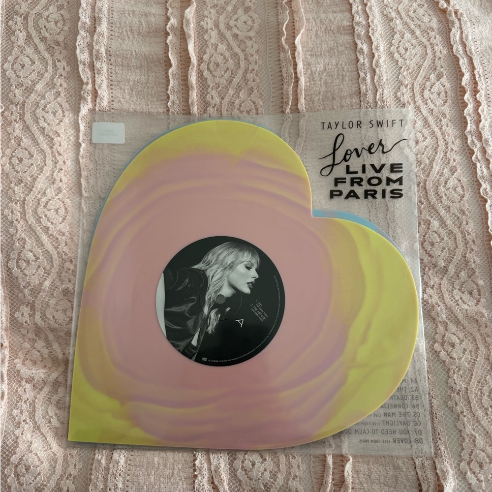 Taylor Swift Lover Live From Paris Heart Vinyl Record